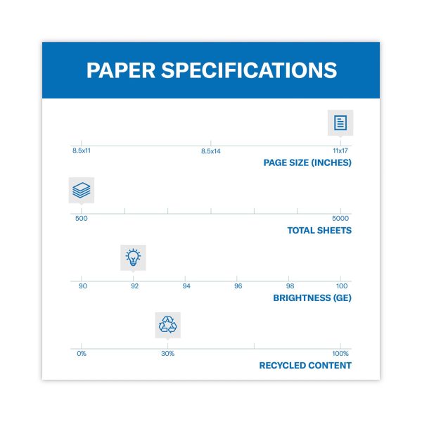 Great White 30 Recycled Print Paper, 92 Bright, 20 lb Bond Weight, 11 x 17, White, 500 Ream Discount - Image 3
