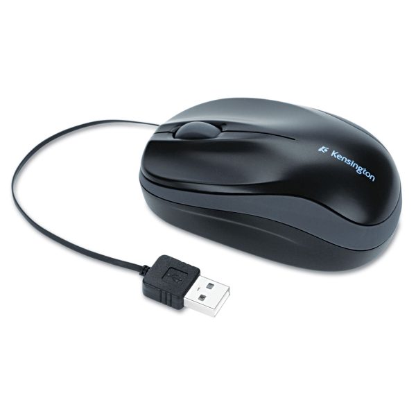 Pro Fit Optical Mouse with Retractable Cord, USB 2.0, Left Right Hand Use, Black Online Hot Sale