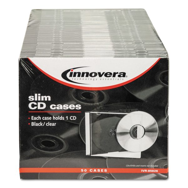 CD DVD Slim Jewel Cases, Clear Black, 50 Pack For Sale - Image 5