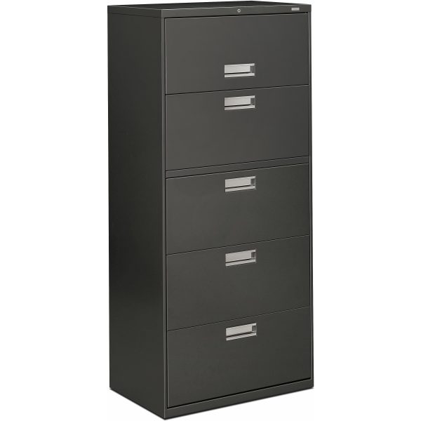 HON Brigade 600 H675 Lateral File - 30  x 18 67  - 5 Drawer(s) - Finish: Charcoal Fashion
