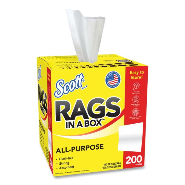 Rags in a Box, POP-UP Box, 12 x 9, White, 200 Box Hot on Sale - Image 2