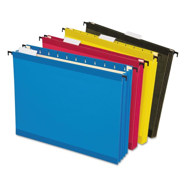 SureHook Hanging Pocket File, Letter Size, 1 5-Cut Tabs, Assorted Colors, 4 Pack Sale