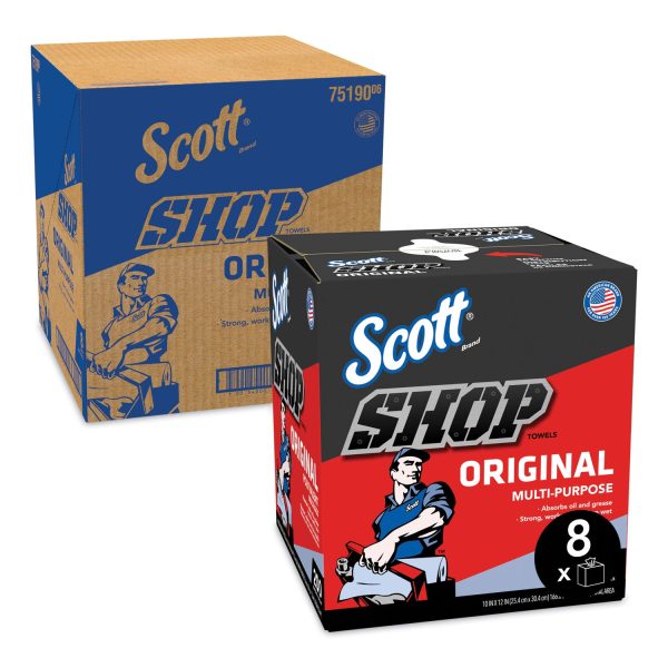 Shop Towels, POP-UP Box, 1-Ply, 9 x 12, Blue, 200 Box, 8 Boxes Carton Online Sale - Image 2