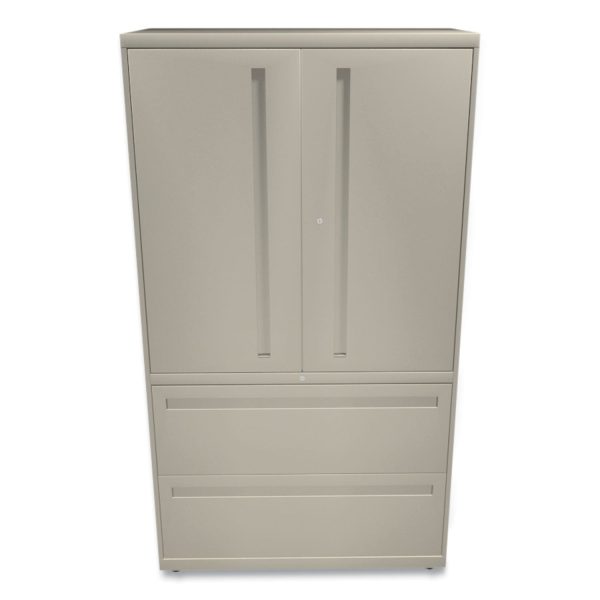 Brigade 700 Series Lateral File, Three-Shelf Enclosed Storage, 2 Legal Letter-Size File Drawers, Putty, 36  x 18  x 64.25 Supply - Image 2