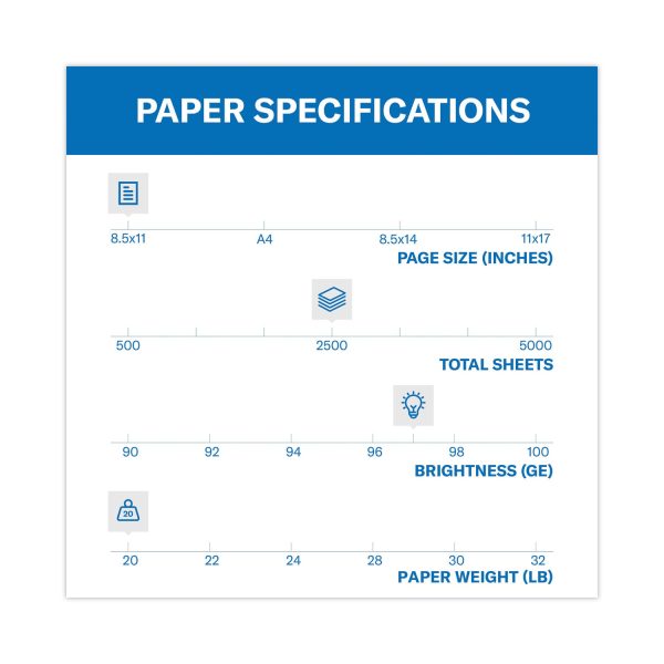 Premium Multipurpose Print Paper, 97 Bright, 20 lb Bond Weight, 8.5 x 11, White, 500 Sheets Ream, 5 Reams Carton Cheap - Image 3