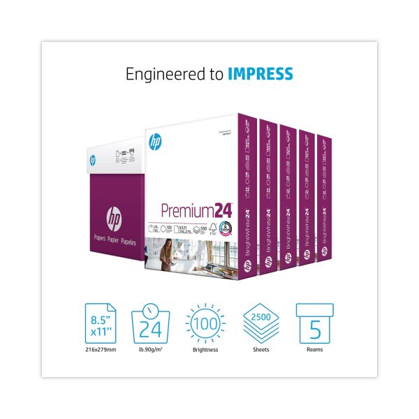 Premium24 Paper, 98 Bright, 24 lb Bond Weight, 8.5 x 11, Ultra White, 500 Sheets Ream, 5 Reams Carton Discount - Image 2