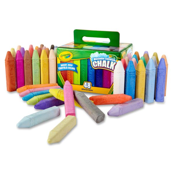 Crayola Washable Sidewalk Chalk - 4  Length - 0.9  Diameter - Assorted - 48   Box - Roll Stop, Washable Discount - Image 4