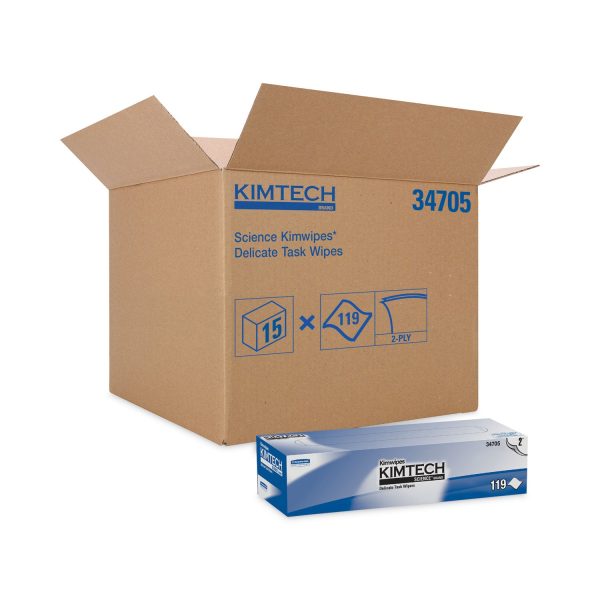Kimwipes Delicate Task Wipers, 2-Ply, 11.8 x 11.8, Unscented, White, 120 Box, 15 Boxes Carton Discount - Image 5