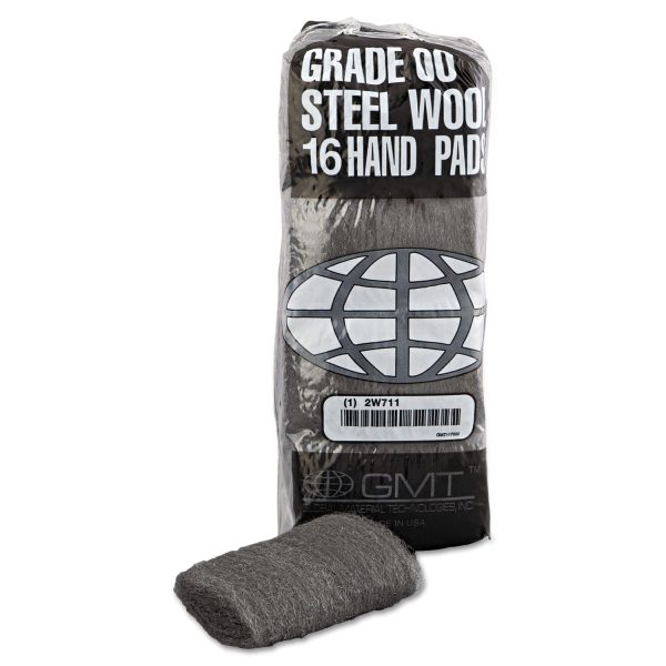 Industrial-Quality Steel Wool Hand Pads, #00 Very Fine, Steel Gray, 16 Pads Sleeve, 12 Sleeves Carton on Sale - Image 2