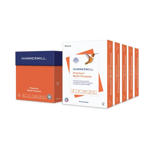 Premium Multipurpose Print Paper, 97 Bright, 20 lb Bond Weight, 8.5 x 11, White, 500 Sheets Ream, 5 Reams Carton Cheap