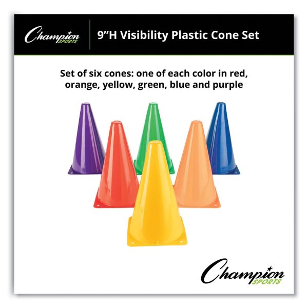 Indoor Outdoor High Visibility Plastic Cone Set, Assorted Colors, 6 Box Sale - Image 2