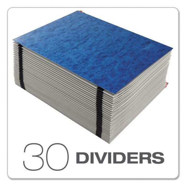 Expanding Desk File, 31 Dividers, Date Index, Letter Size, Blue Cover For Sale - Image 3
