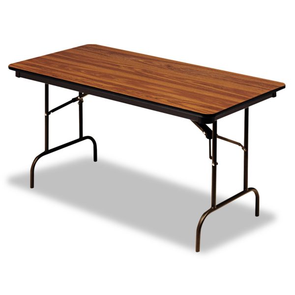 OfficeWorks Commercial Wood-Laminate Folding Table, Rectangular, 96  x 30  x 29 , Oak Online Hot Sale