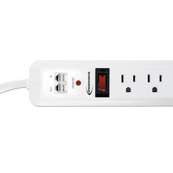 Surge Protector, 7 AC Outlets, 4 ft Cord, 1,080 J, White For Sale - Image 2