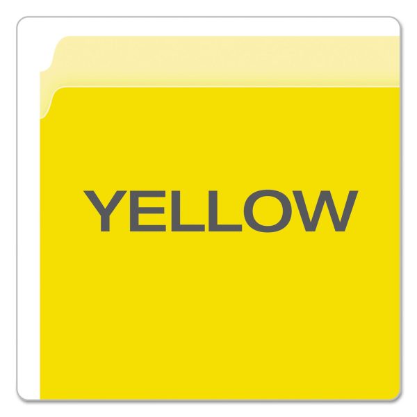 Colored File Folders, Straight Tabs, Letter Size, Yellow Light Yellow, 100 Box Cheap - Image 4