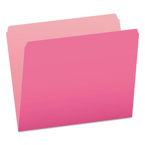Colored File Folders, Straight Tabs, Letter Size, Pink Light Pink, 100 Box Cheap