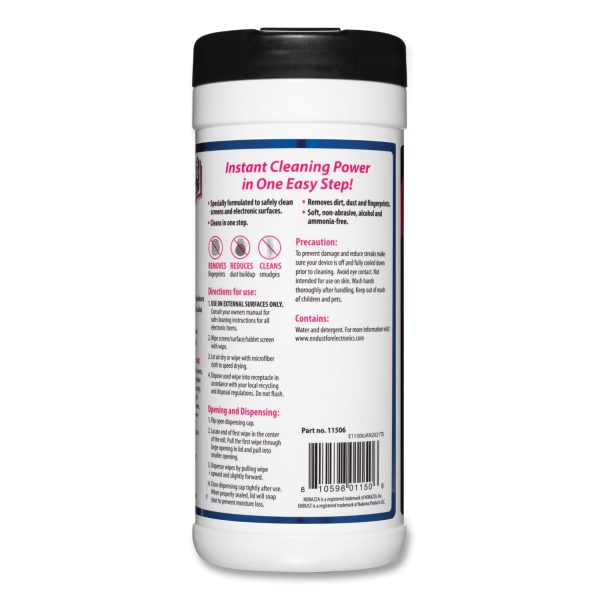 Antistatic Cleaning Wipes, Premoistened, 5 x 7, Clean Scent, White, 70 Canister Fashion - Image 3
