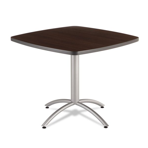 CafeWorks Cafe-Height Table, Square, 36  x 36  x 30 , Walnut Silver Discount