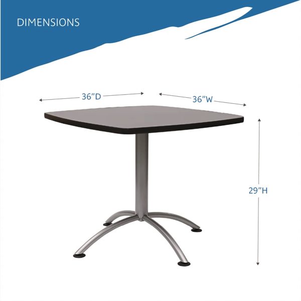 CafeWorks Cafe-Height Table, Square, 36  x 36  x 30 , Graphite Granite Silver Online now - Image 5