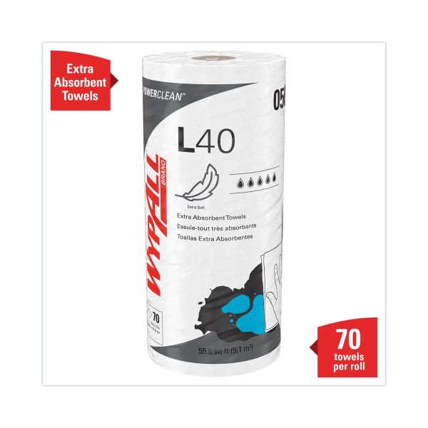 L40 Towels, Small Roll, 10.4 x 11, White, 70 Roll, 24 Rolls Carton Supply - Image 2