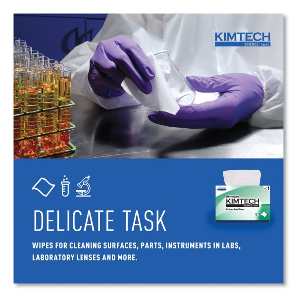 Kimwipes, Delicate Task Wipers, 1-Ply, 4.4 x 8.4, Unscented, White, 286 Box, 60 Boxes Carton Sale - Image 4