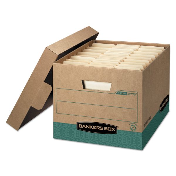R-KIVE Heavy-Duty Storage Boxes, Letter Legal Files, 12.75  x 16.5  x 10.38 , Kraft Green, 12 Carton Online