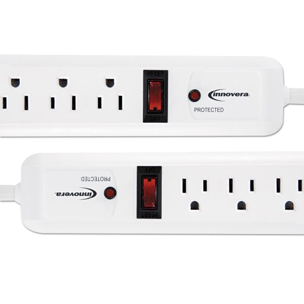 Surge Protector, 6 AC Outlets, 4 ft Cord, 540 J, White, 2 Pack on Sale - Image 2