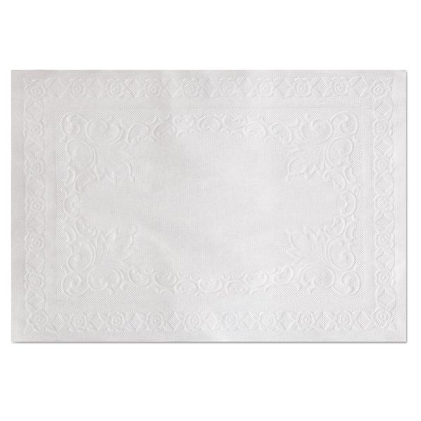 Classic Embossed Straight Edge Placemats, 10 x 14, White, 1,000 Carton Supply - Image 3