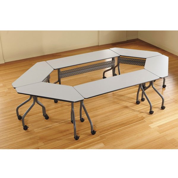 OfficeWorks Mobile Training Table, Rectangular, 60  x 18  x 29 , Gray Charcoal Supply - Image 2
