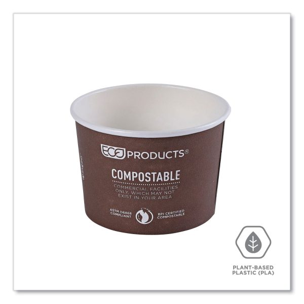 World Art Renewable and Compostable Food Container, 8 oz, 3.04 Diameter x 2.3 h, Brown, Paper, 50 Pack, 20 Packs Carton on Sale - Image 5