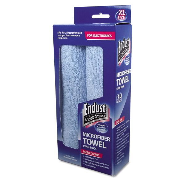 Large-Sized Microfiber Towels Two-Pack, 15 x 15, Unscented, Blue, 2 Pack Online now