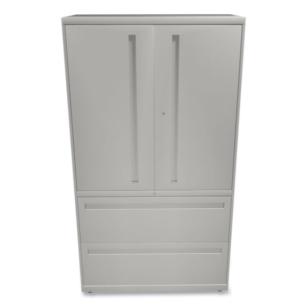 Brigade 700 Series Lateral File, Three-Shelf Enclosed Storage, 2 Legal Letter-Size File Drawers, Gray, 36  x 18  x 64.25 Supply - Image 2