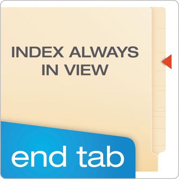 Manila Laminated Spine Shelf File Folders, Straight Tabs, Letter Size, Manila, 100 Box For Discount - Image 2