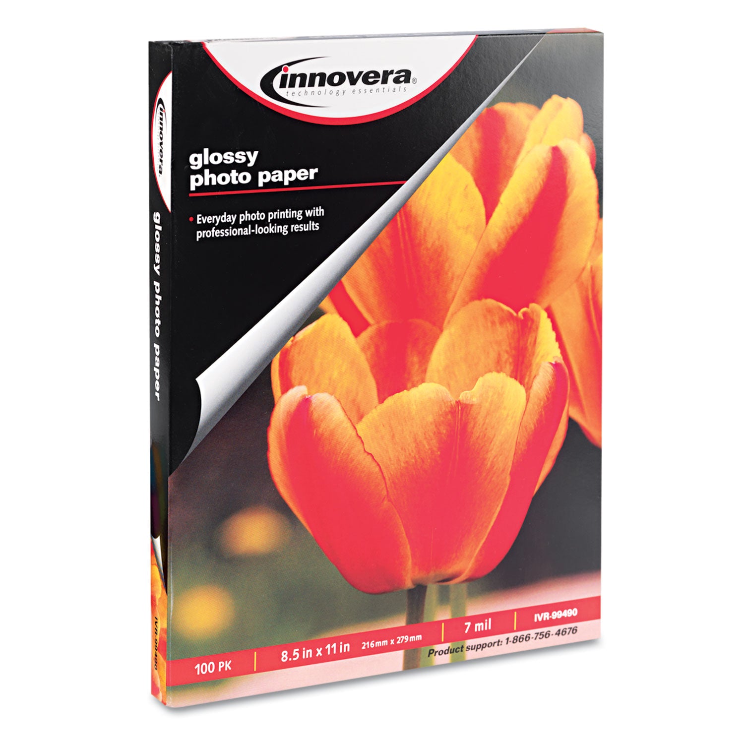 Glossy Photo Paper, 7 mil, 8.5 x 11, Glossy White, 100 Pack Fashion