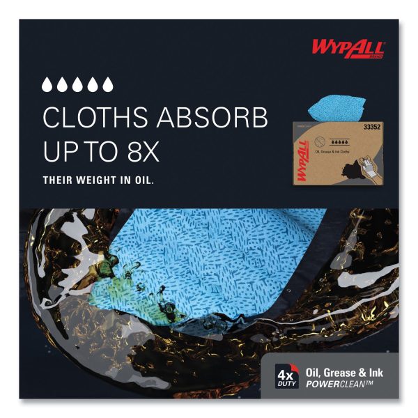 Power Clean Oil, Grease and Ink Cloths, BRAG Box, 12.1 x 16.8, Blue, 180 Box Online now - Image 5