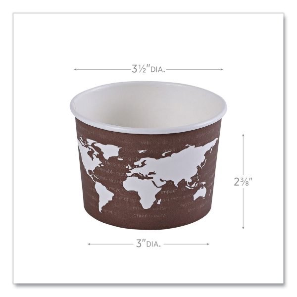 World Art Renewable and Compostable Food Container, 8 oz, 3.04 Diameter x 2.3 h, Brown, Paper, 50 Pack, 20 Packs Carton on Sale - Image 3