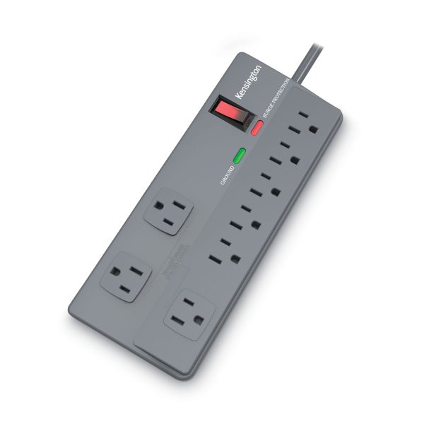 Guardian Premium Surge Protector, 8 AC Outlets, 6 ft Cord, 1,080 J, Gray Fashion - Image 3