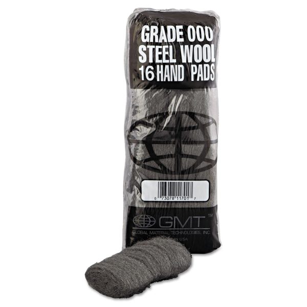 Industrial-Quality Steel Wool Hand Pads, #000 Extra Fine, Steel Gray, 16 Pads Sleeve, 12 Sleeves Carton For Cheap - Image 3