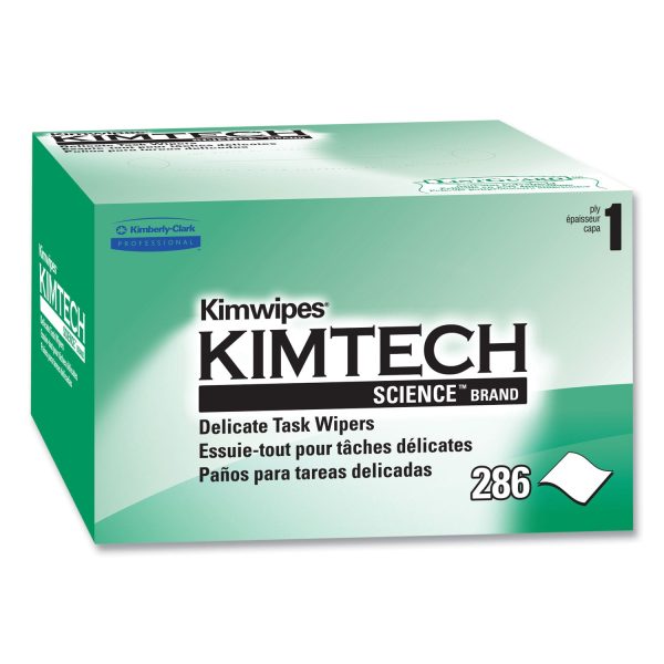 Kimwipes, Delicate Task Wipers, 1-Ply, 4.4 x 8.4, Unscented, White, 286 Box Online Sale