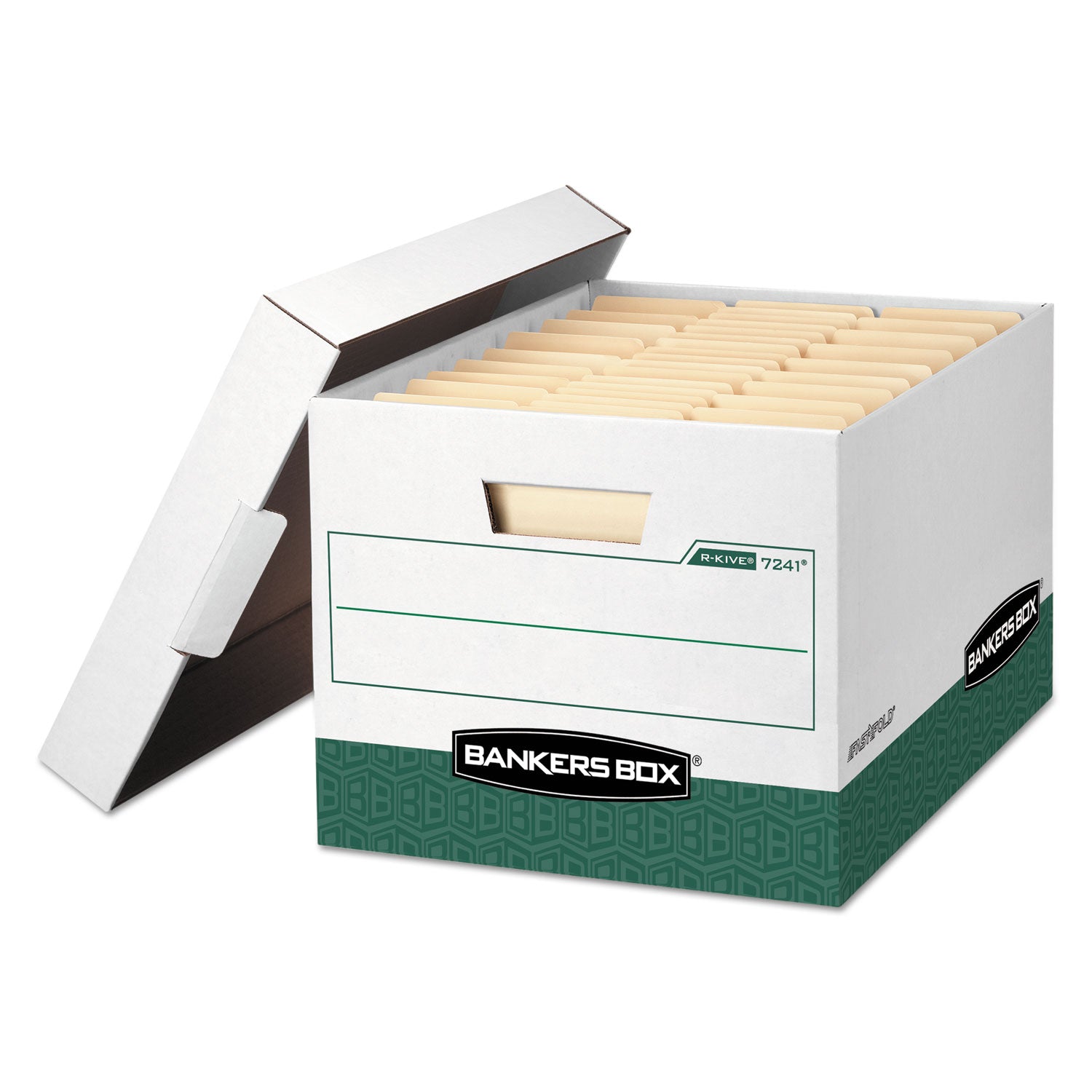 R-KIVE Heavy-Duty Storage Boxes, Letter Legal Files, 12.75  x 16.5  x 10.38 , White Green, 12 Carton Online now