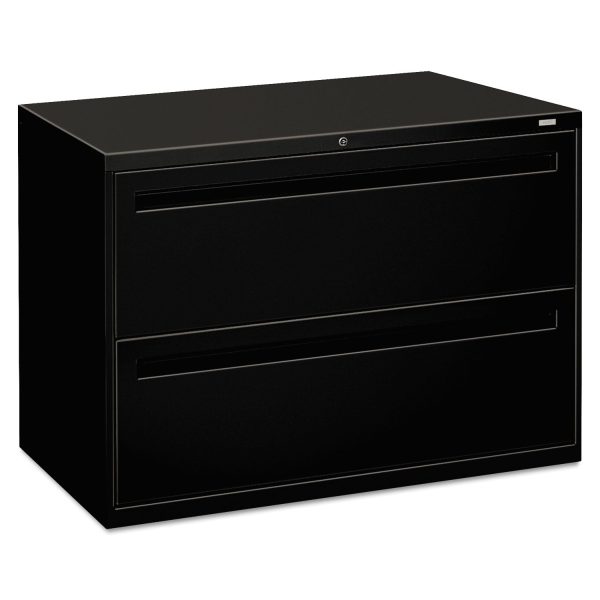 Brigade 700 Series Lateral File, 2 Legal Letter-Size File Drawers, Black, 42  x 18  x 28 For Sale