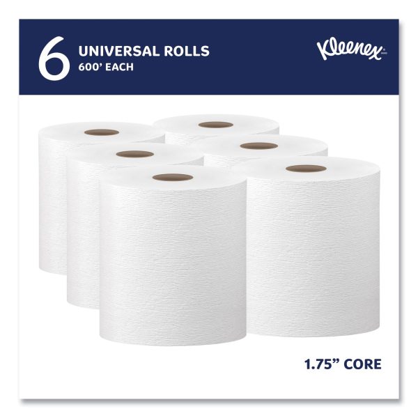 Hard Roll Paper Towels with Premium Absorbency Pockets, 1-Ply, 8  x 600 ft, 1.75  Core, White, 6 Rolls Carton Cheap - Image 2