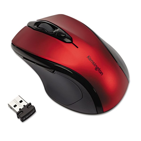 Pro Fit Mid-Size Wireless Mouse, 2.4 GHz Frequency 30 ft Wireless Range, Right Hand Use, Ruby Red on Sale