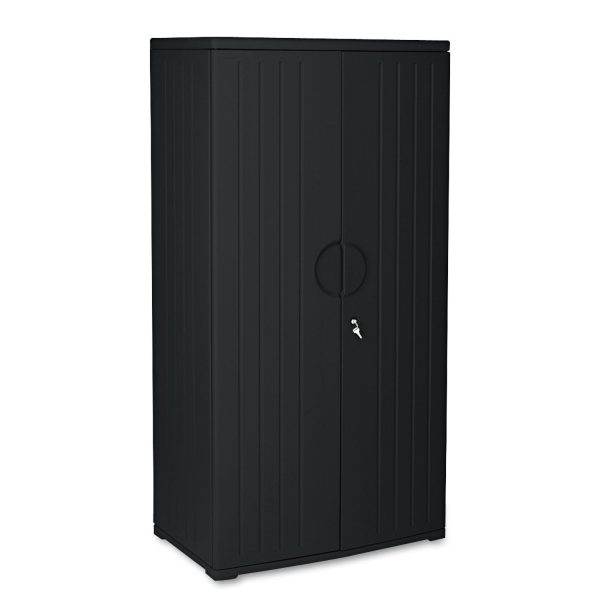 Rough n Ready Storage Cabinet, Four-Shelf, 36w x 22d x 72h, Black Online - Image 2