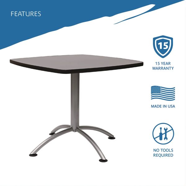 CafeWorks Cafe-Height Table, Square, 36  x 36  x 30 , Graphite Granite Silver Online now - Image 2