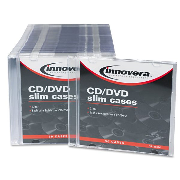 CD DVD Slim Jewel Cases, Clear Black, 50 Pack For Sale - Image 2