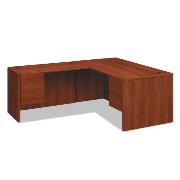 10700  L  Workstation Return, Left 3 4 Pedestal, 48w x 24d x 29.5h, Cognac on Sale - Image 2
