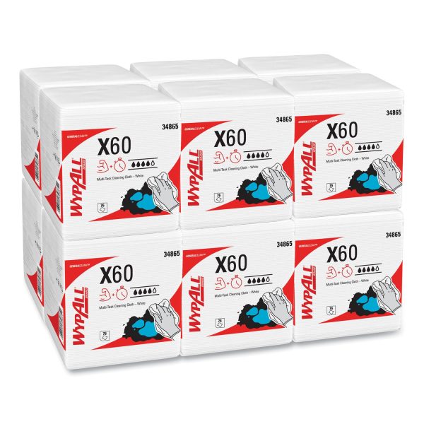 General Clean X60 Cloths, 1 4 Fold, 12.5 x 13, White, 76 Box, 12 Boxes Carton For Cheap
