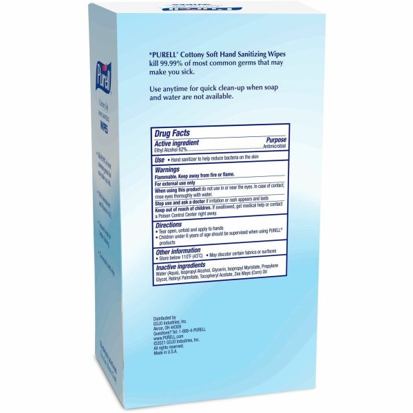 PURELL Cottony Soft Sanitizing Wipes - 5  x 7  - White - Soft, Moist, Textured, Individually Wrapped - For Hand - 120 Per Box - 12   Carton Online - Image 2