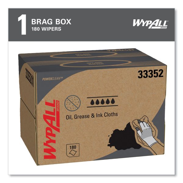 Power Clean Oil, Grease and Ink Cloths, BRAG Box, 12.1 x 16.8, Blue, 180 Box Online now - Image 3